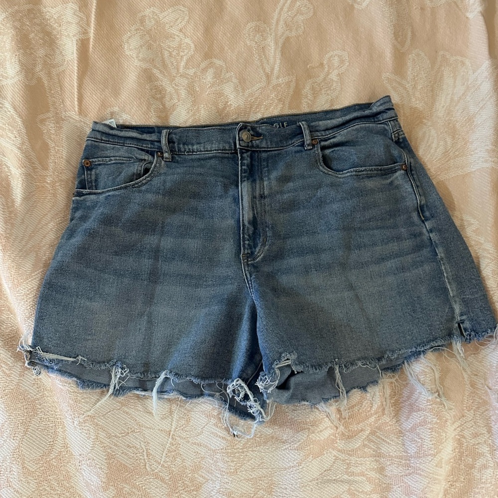 American Eagle Outfitters Blue Jean Shorts Distressed Cut-Off Style